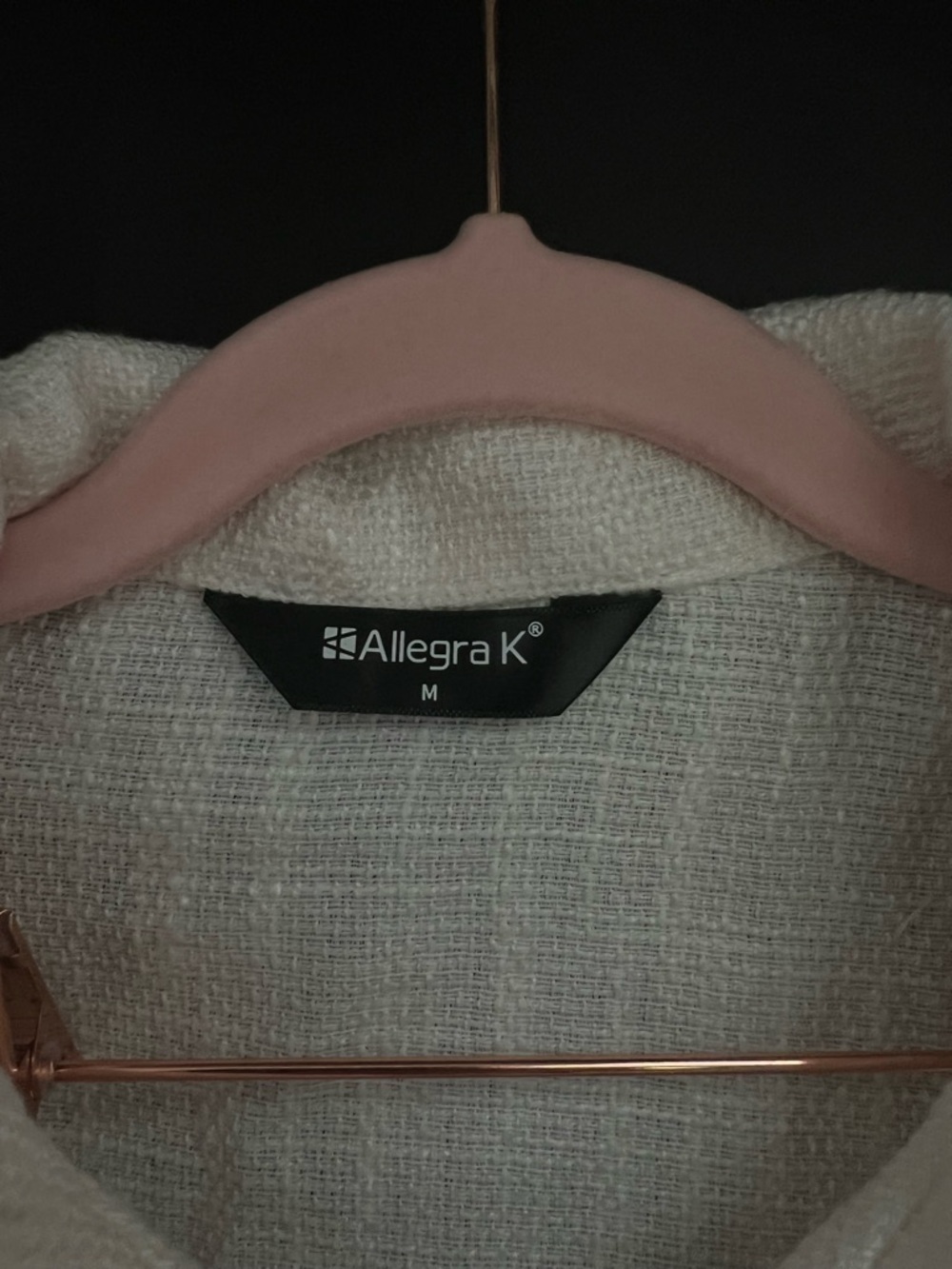 Allegra K White Textured Short Sleeve Jacket - Picture 3 of 3